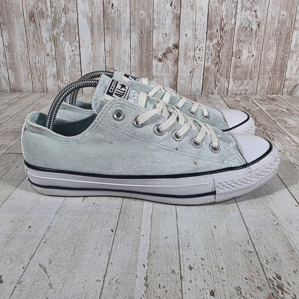 Converse Chuck Taylor All Star Low Top Light Blue Velvet Sneakers 557992F Mens 7